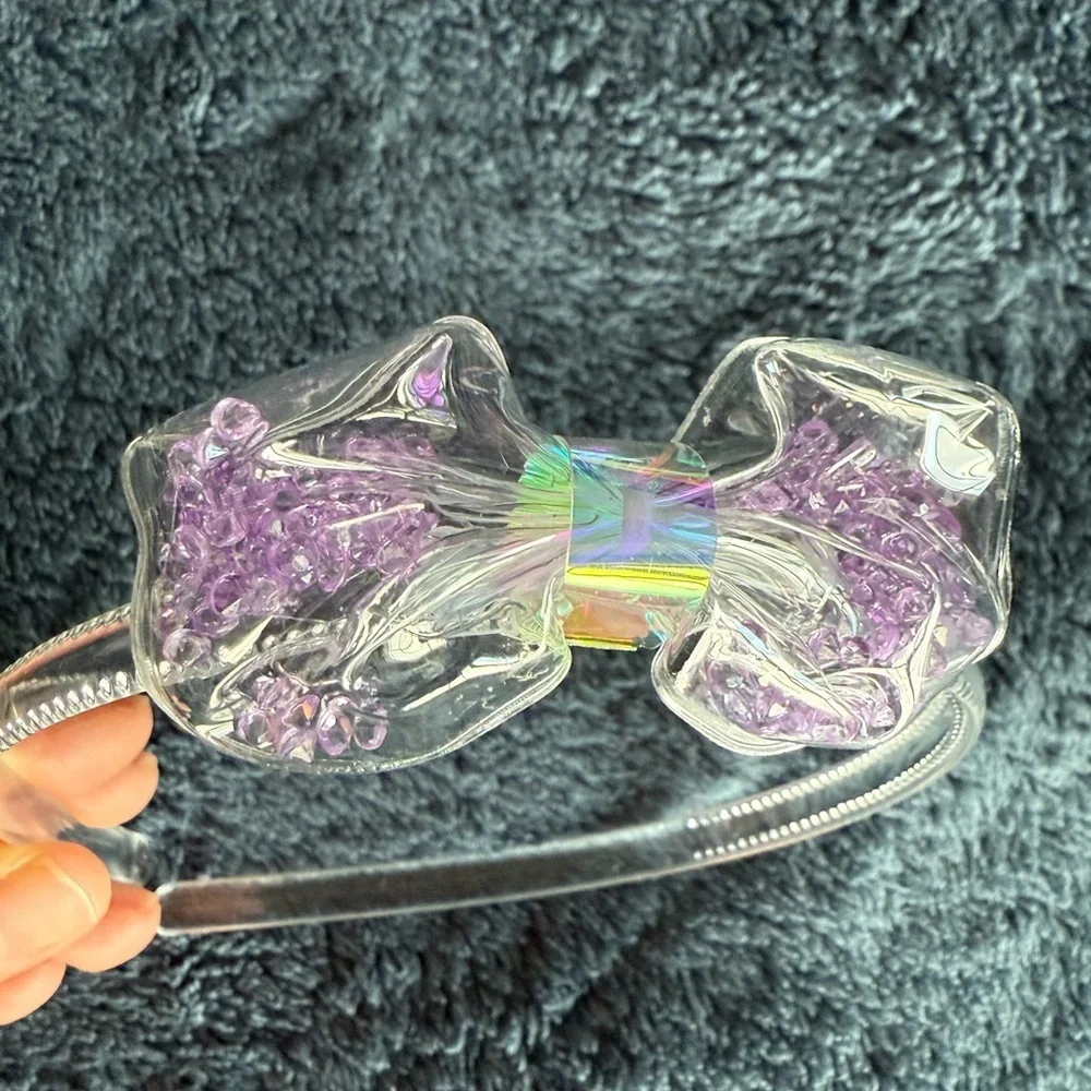 Bundle of two girls’ headbands pink and purple with bow